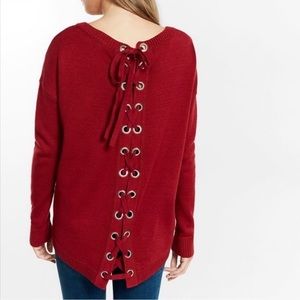 Express Lace Up Sweater